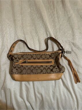 Coach Y2K East West Demi Shoulder Bag in Signature Khaki Canvas